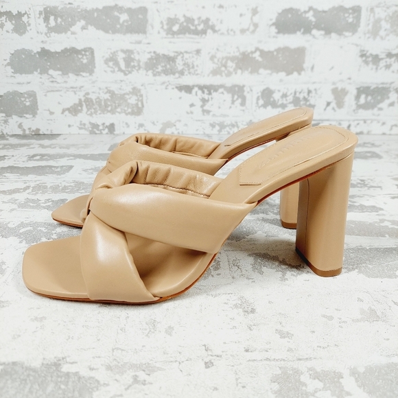 SCHUTZ Shoes - New SCHUTZ Women's Fairy High Leather Heeled True Beige Sandal H913